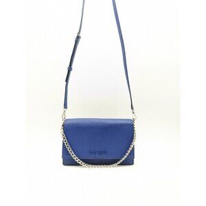 KATE SPADE saffiano leather chain link detail small crossbody bag - Royal blue
